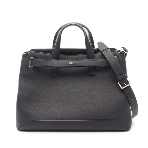 Dior Normandie 中型單肩托特包 1LLSH260KEN_H00N 黑色皮革 二手 男士