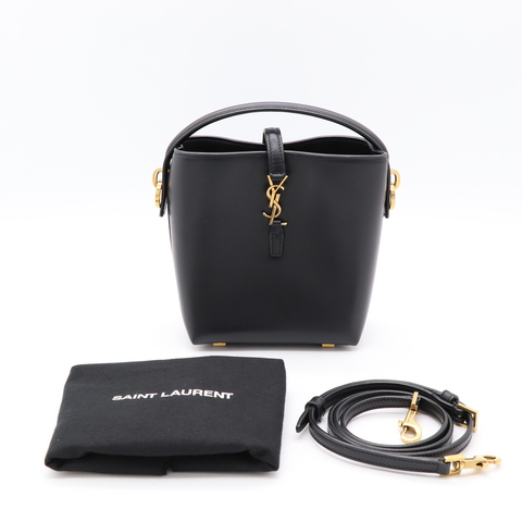 YSL Le 37 Mini 黑色 亮面 牛皮 復古金扣 手提包 斜背包