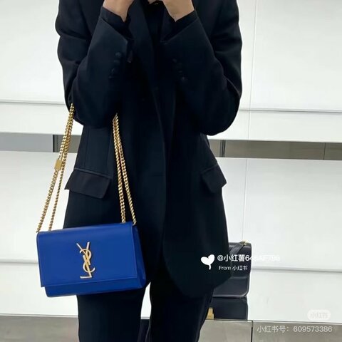 YSL 凱特包藍色 20*13.5*5  98新配件塵袋