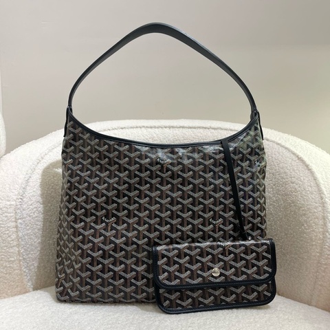 Goyard 戈雅 黑色老花 腋下hobo子母包單肩包腋下包