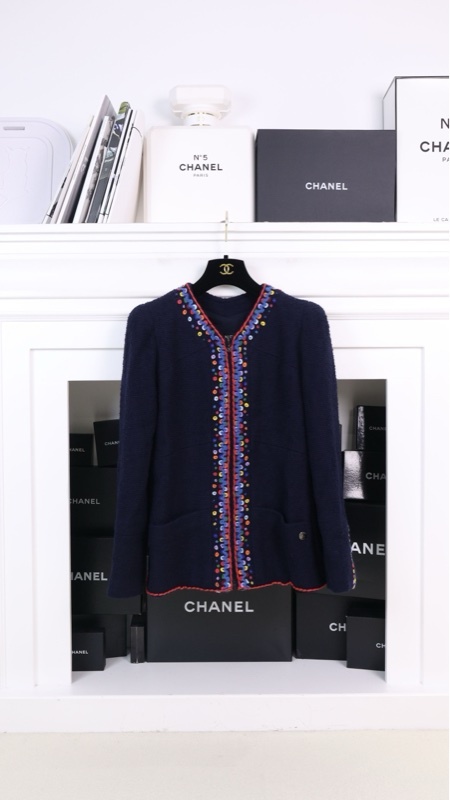 Chanel 97年秋冬秀款藏蓝色彩色球球亮片上衣外套