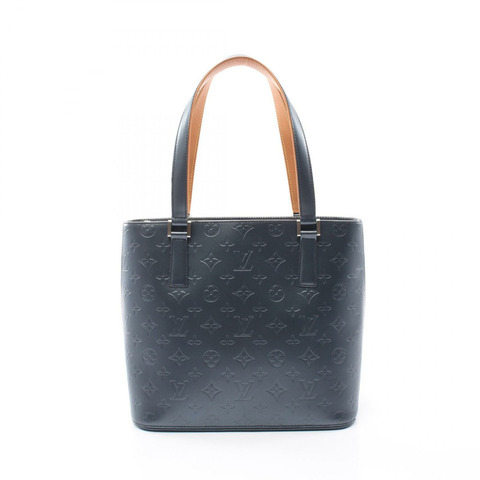 路易威登 Stockton 手提包 M55115 Monogram Matte 皮革海軍藍二手女士