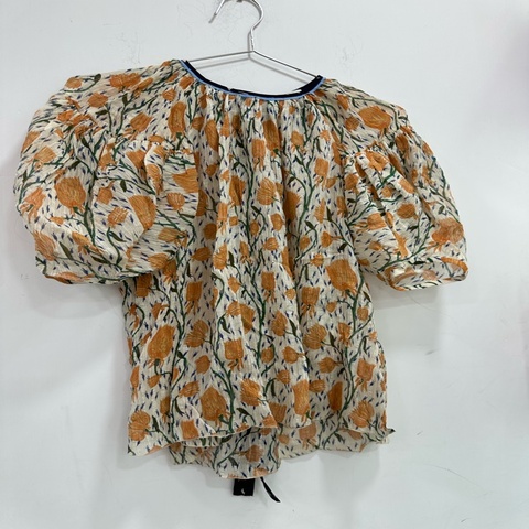 Chloe橘色鬱金香襯衫娃娃衫 34碼