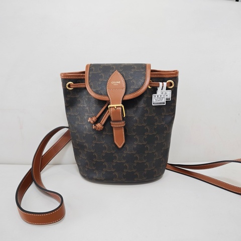 Celine/賽琳 Triomphe凱旋門老花帆布mini雙肩包 背包