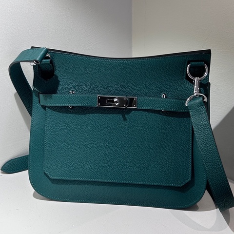 愛馬仕 Hermes 吉普賽28綠色 tc皮銀扣 D刻 塵袋