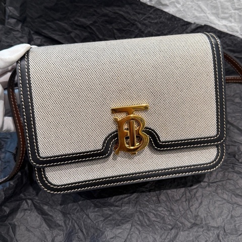 BURBERRY博柏利 TB bag帆布小號郵差 底長16cm 小號 無附件