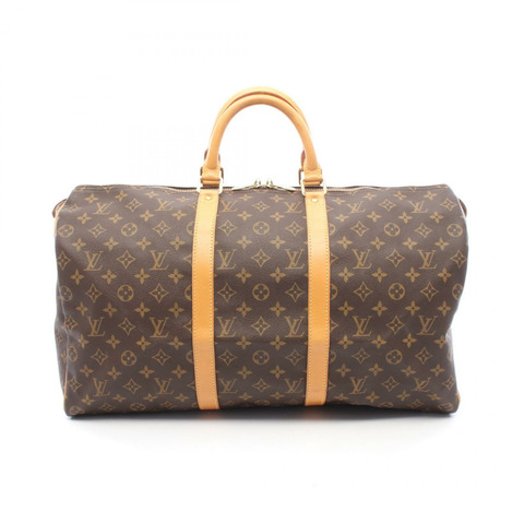 路易威登 Keepall 50 手提包 M41426 Monogram 帆布皮革棕色二手 LV