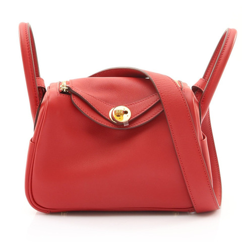HERMES 愛馬仕 Mini Lindy 琳蒂包 Swift牛皮 辣椒紅 金扣 Z刻 肩背包