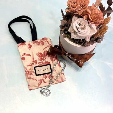 GUCCI Interlocking 經典雙G純銀手鍊