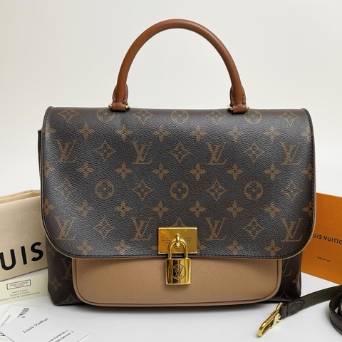 Louis Vuitton 路易威登 老花拼色鎖頭包郵差包  尺寸28*22*9