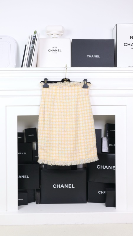 Chanel 94年橘色粗花呢半裙
