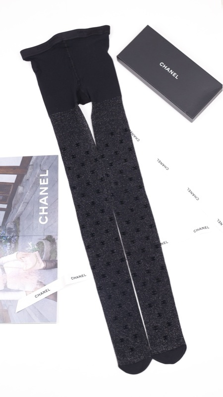 Chanel 24B Jennie同款黑色亮闪cc丝袜长袜