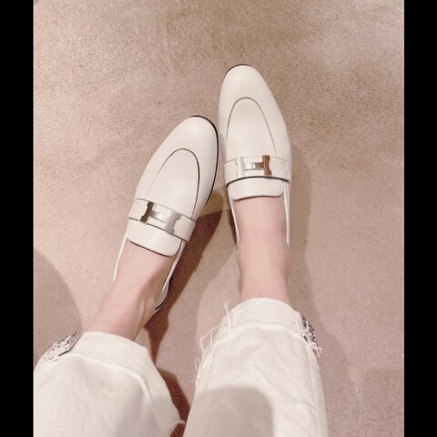 經典的不敗優雅 🤍 Hermès 愛馬仕 Paris 樂福鞋 H logo 銀釦 膠膜未撕