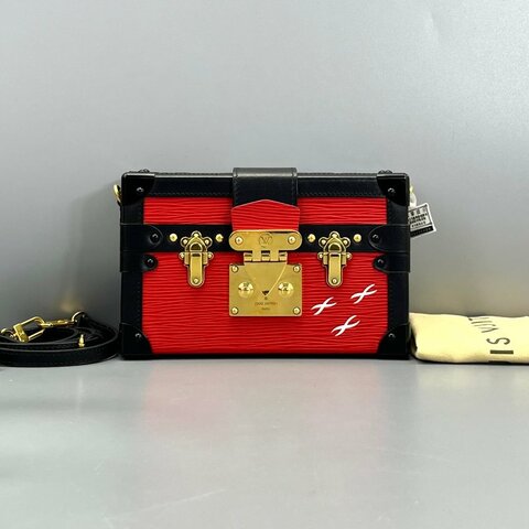 路易威登/Louis Vuitton 水波紋硬盒子 紅拼黑
