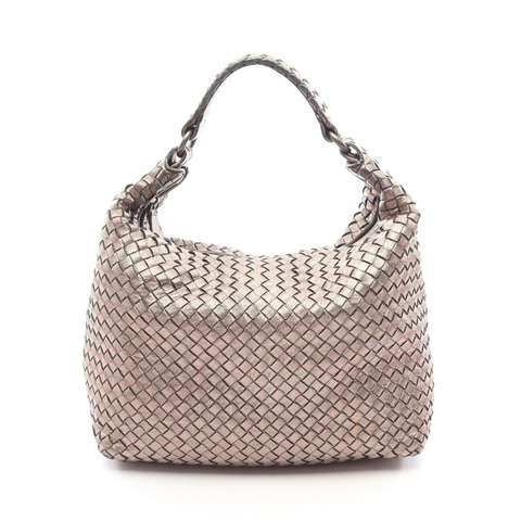 BOTTEGA VENETA Intrecciato 編織肩包 183659 皮革 金色 二手 女士