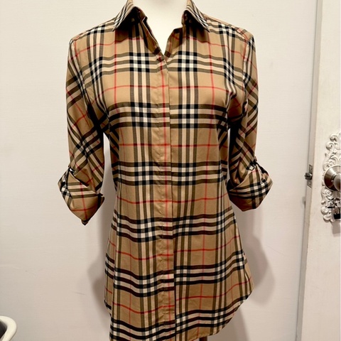 Burberry 格紋經典款襯衫 - 女