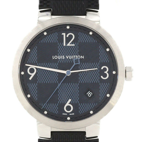 路易威登 Tambour Slim Damier QA026 SS 石英手錶