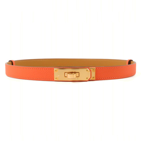 HERMES Epsom皮革Kelly 18 Belt皮帶Rose Jaipur