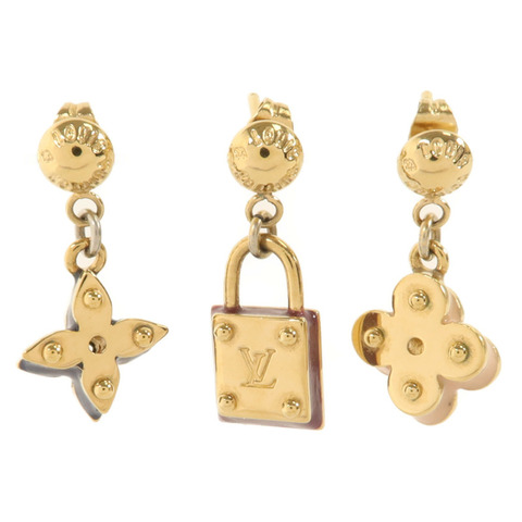 LOUIS VUITTON 銅/琺瑯Monogram Sweet Charms Earrings Set耳環