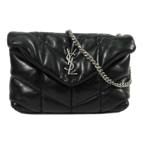 SAINT LAURENT 羊皮皮革Puffer Toy鏈帶肩背袋