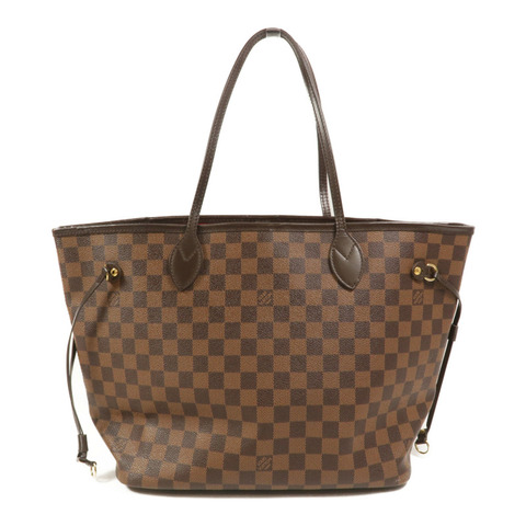 LOUIS VUITTON Damier Neverfull MM金扣手挽袋/肩背袋