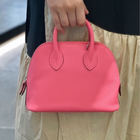 Hermes 愛馬仕 8W 唇膏粉 Evercolor 牛皮 Mini Bolide 手提包 肩背包 斜背包 金釦
