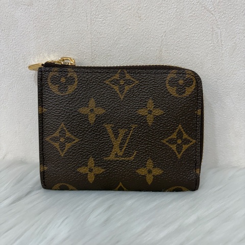 LV M83476 原花 金釦 L拉鍊 卡包 短夾