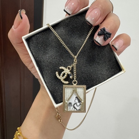CHANEL 香奈兒 VINTAGE 珍珠 coco 畫像 項鍊 項鏈 鍊子