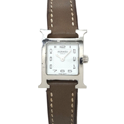 愛馬仕 H-Watch Mini HH1 110 女士腕錶 白色石英錶 H mini