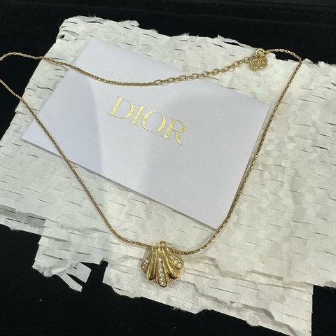 DIOR/迪奧 中古扇貝鑲鑽項鍊尺碼：約長41cm
