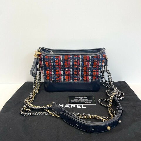 Chanel 小號毛呢編織流浪包 肩背包斜背包