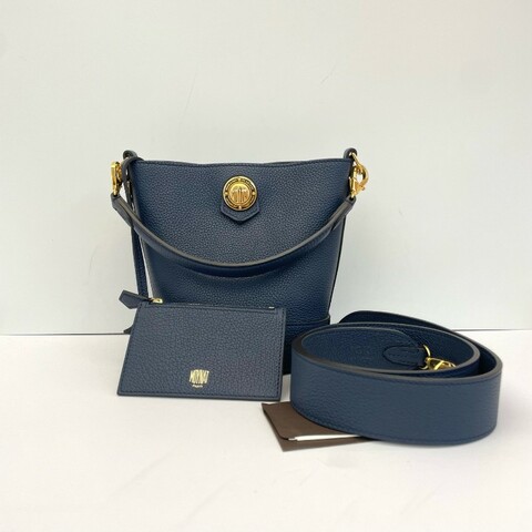 Moynat Baluchon海藍色水桶 荔枝紋牛皮
