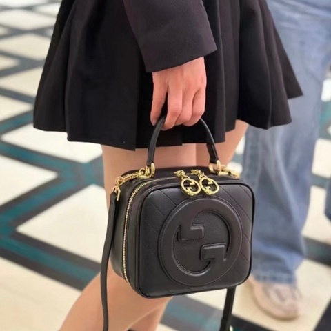 Gucci /古馳 新款Blondie系列 方盒子相機包 全皮材質