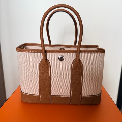 hermes mini gp garden party 帆布金棕