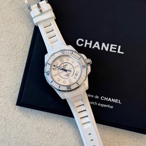 Chanel • J12白陶瓷藍字白膠帶自動機械腕錶 38mm H2560 🈶原廠盒裝