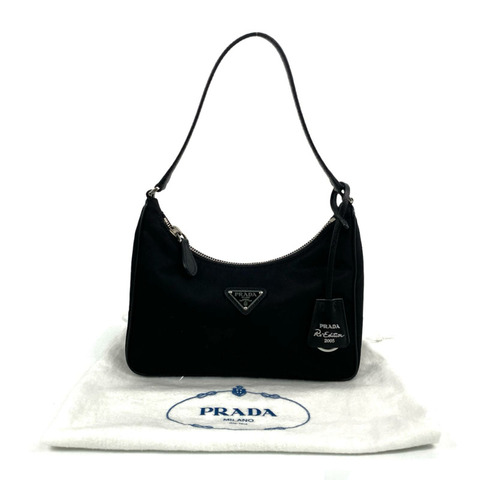 ☆ PRADA 普拉達 Black Re-Nylon Shoulder Bag 黑色再生尼龍肩背包 1NE515-267015309