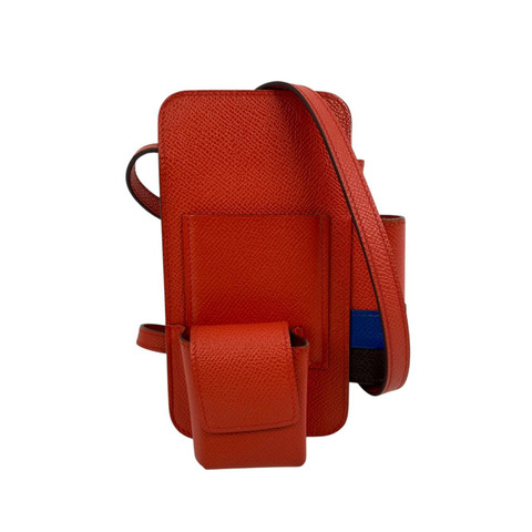 ☆ HERMES 愛馬仕 Red Epsom Calfskin Phone Case Stamp U 紅色壓紋小牛皮電話保護套U刻-267014889