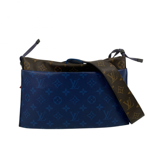 △ LOUIS VUITTON 路易·威登 Brown And Blue Coated Canvas Monogram Pacific Split Sacoche Shoulder Bag 啡色和藍色塗層帆布經典老花肩背包 M43854-267015288