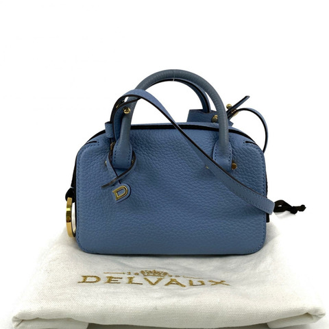 △ DELVAUX 德爾沃 Blue Calfskin Cool Box Nano 2 way bag 藍色小牛皮兩用袋-267015310