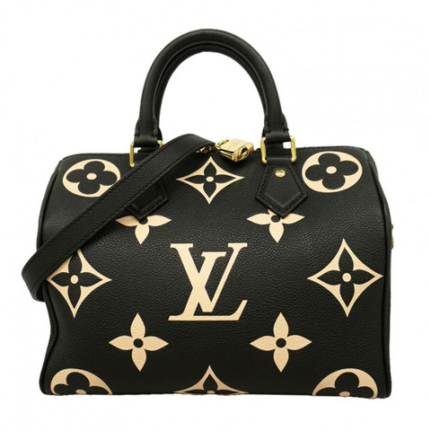 路易威登 Monogram Empreinte Bicolor Speedy Bandoulière 25 手提包 M58947 黑色/米色 女士兩用包