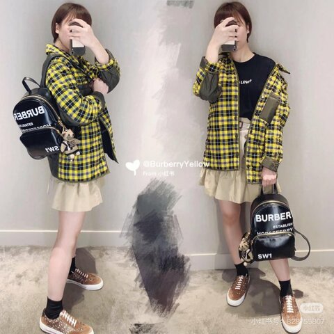 Burberry Horseferry印花塗層後背包22×10×30cm 98新配件塵袋
