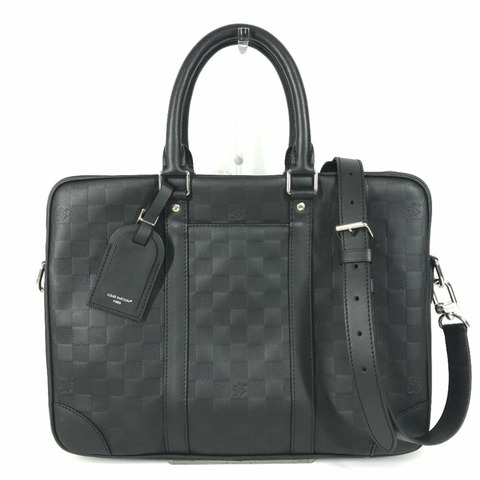 路易威登 N40444 Damier Infini Porte Documents Voyage PDV 手提包，雙肩包/肩包/手提包，商務款，皮革材質，男女通用，瑪瑙黑