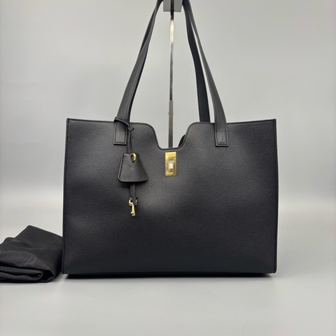 Celine 賽琳Cabas16 黑色荔枝紋牛皮托特包單肩包