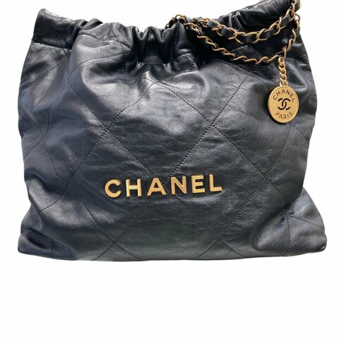 CHANEL 香奈兒 22 BAG 黑色 金釦