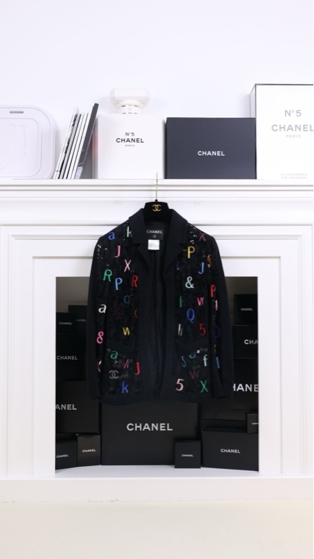 Chanel 01年彩色字母网面两口袋外套
