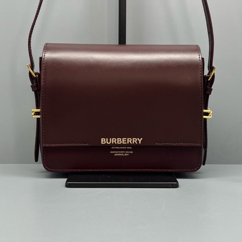Burberry巴寶莉格蕾絲郵差包酒紅色