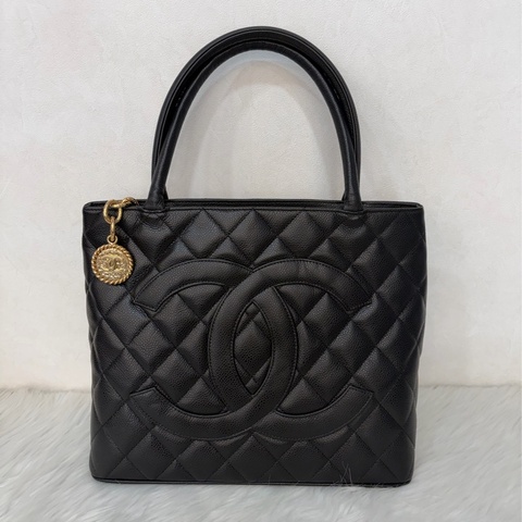 Chanel 1804 GST BOOKTOTE 黑色荔枝皮 金幣包 肩背包 手提包 托特包