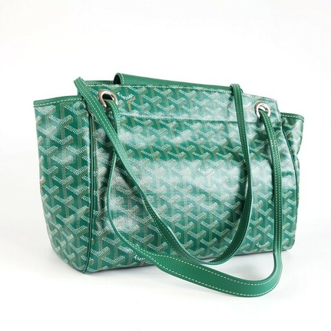 GOYARD ROUETTE小號綠色老花rouette單肩手提托特包