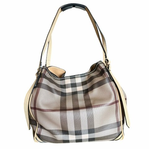 BURBERRY棕色格紋肩背包