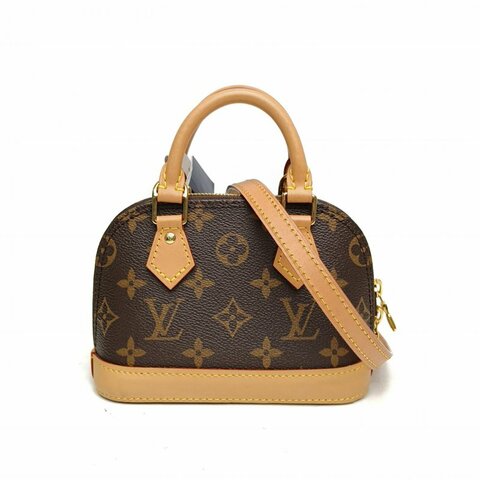 LOUIS VUITTON ALMA貝殼包NANO18老花PVC晶片老花肩背包